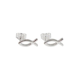 Ohrstecker Fisch Ichthys christlicher Silberschmuck
