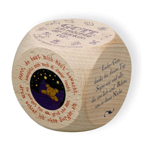Gebetswürfel Abendgebete für Kinder Holzwürfel 6cm natur, bunt