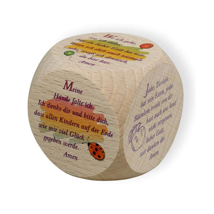 Gebetswürfel Kindergebete aus Holz 6cm mehrfarbig