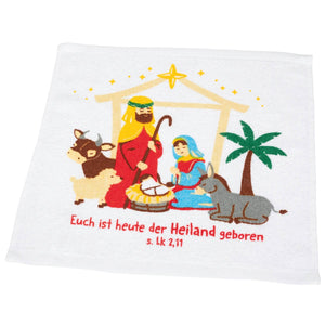 Handtuch Krippe "Euch ist heute der Heiland geboren" | Zauberhandtuch