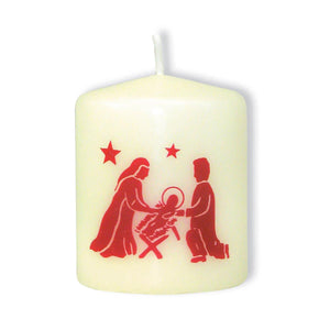 Kerze Krippe rot 6cm