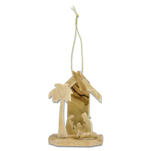 Baumschmuck Krippe 7cm Olivenholz
