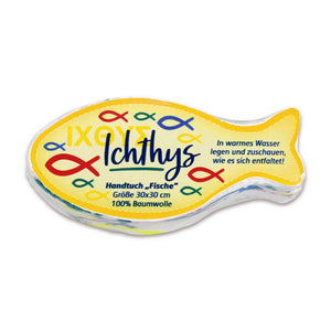 Handtuch Fisch, ca. 30 x 30 cm, 100% Baumwolle | Kinderhandtücher mit Motiv
