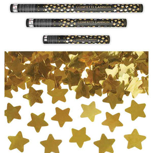 Konfetti-Kanone 80 cm Sterne gold