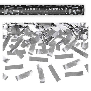 Konfetti-Kanone Streifen silber metallic