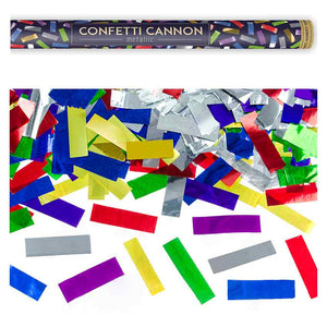 Konfetti-Kanone 40, 60 oder 80 cm  Streifen bunt metallic