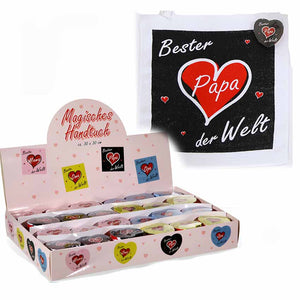 Magisches Handtuch Herz "Bester Papa der Welt"
