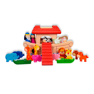 Holzspielzeug ab 3 Jahre "Arche Noah" zum Spielen - 19 Teile