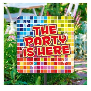 Birthday Blocks Gartenschild "The party is here" 26cm