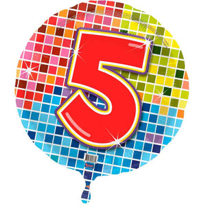 Birthday Blocks Folienballon ZAHL 5 flach