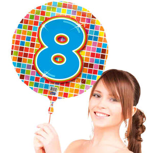 Birthday Blocks Folienballon ZAHL 8 flach