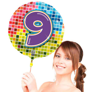 Birthday Blocks Folienballon ZAHL 9 flach