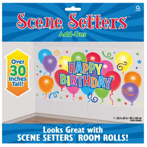 Happy Birthday dünne Folie, Scene Setter 85 x 165 cm