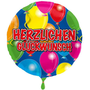 Folienballon "Herzlichen Glückwunsch" flach