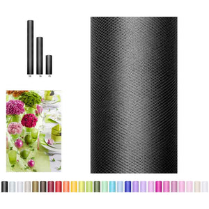 Tüll Dekostoff 50 cm x 9 m schwarz