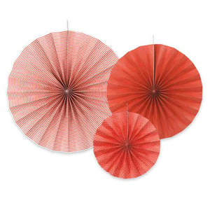 Deko-Rosetten 3 teilig rot, 40cm, 32cm und 23cm