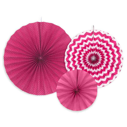 Deko-Rosetten 3 teilig Fuchsia Pink