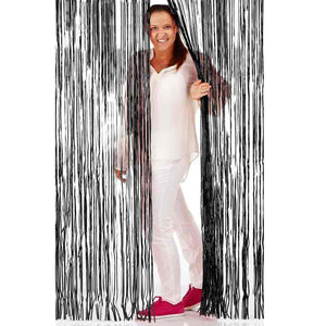 Türhänger aus Metallic-Folie "Lametta" silber