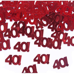 Metallic Konfetti 15g ZAHL 40 rot