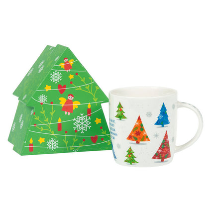 Weihnachtstasse Tannenbäume Stille Nacht