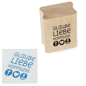 Holzstempel Korinther Glaube Liebe Hoffnung
