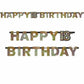 Glamour Gold Textkette XL Happy Birthday