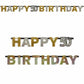 Glamour Gold Textkette XL Happy Birthday