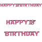 Glamour Pink XL Geburtstagsgirlande 2,13 m mit Zahl oder „Happy Birthday“