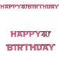 Glamour Pink XL Geburtstagsgirlande 2,13 m mit Zahl oder „Happy Birthday“