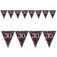 Glamour Pink Geburtstags-Wimpelkette 1,8 m mit Zahl oder „Happy Birthday“