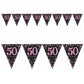 Glamour Pink Geburtstags-Wimpelkette 1,8 m mit Zahl oder „Happy Birthday“