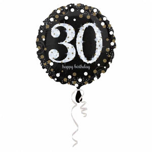 Glamour Gold Happy Birthday Folienballon ZAHL 30