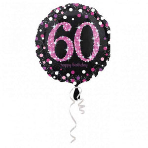 Glamour PINK Happy Birthday Folienballon ZAHL 60