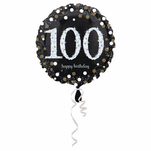 Glamour Gold Happy Birthday Folienballon ZAHL 100