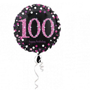 Glamour PINK Happy Birthday Folienballon ZAHL 100