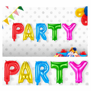 Buchstaben-Girlande Folienballons "PARTY" Bunt
