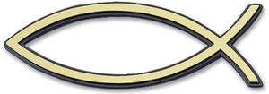 Hochreliefschild "Fischkontur" 7cm golden