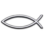Hochreliefschild klein silber Fisch 7cm