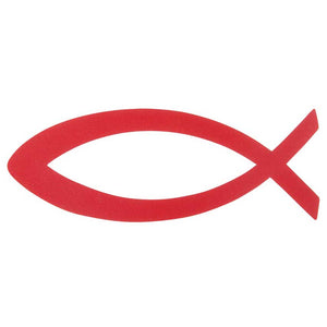 Aufkleber Ichthys, einfarbig rot 9cm