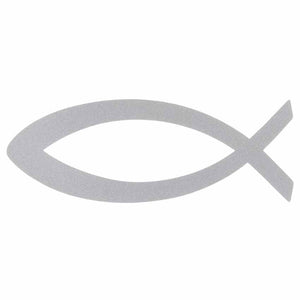 Aufkleber Ichthys einfarbig silber 9cm