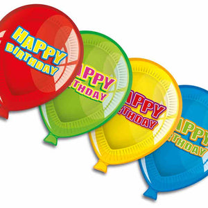Party-Ballon Teller Happy Birthday 6 Stück 23 cm