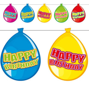 Party-Ballon Wimpelkette Happy Birthday 10 m