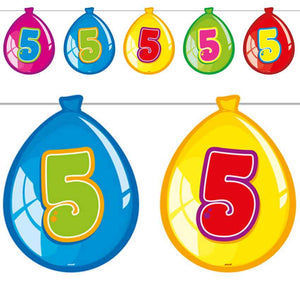 Party-Ballon Wimpelkette 10m Zahl 5