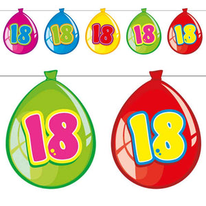 Party-Ballon Wimpelkette 10 m Zahl 18