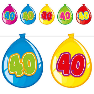 Party-Ballon Wimpelkette 10 m Zahl 40