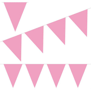 Mini-Wimpelkette einfarbig 3 m babyrosa