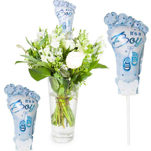 Folienballon Babyfuß Junge | Geschenk zur Geburt