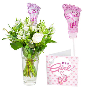 Folienballon Babyfuß Mädchen | Geschenk zur Geburt