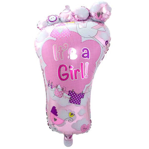 Folienballon XL Babyfuß Geburt Mädchen 70cm