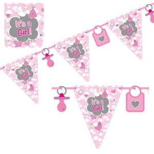 Wimpelkette It´s a girl Geburt Mädchen 6m